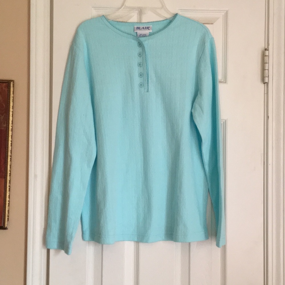 Blue long sleeve top
